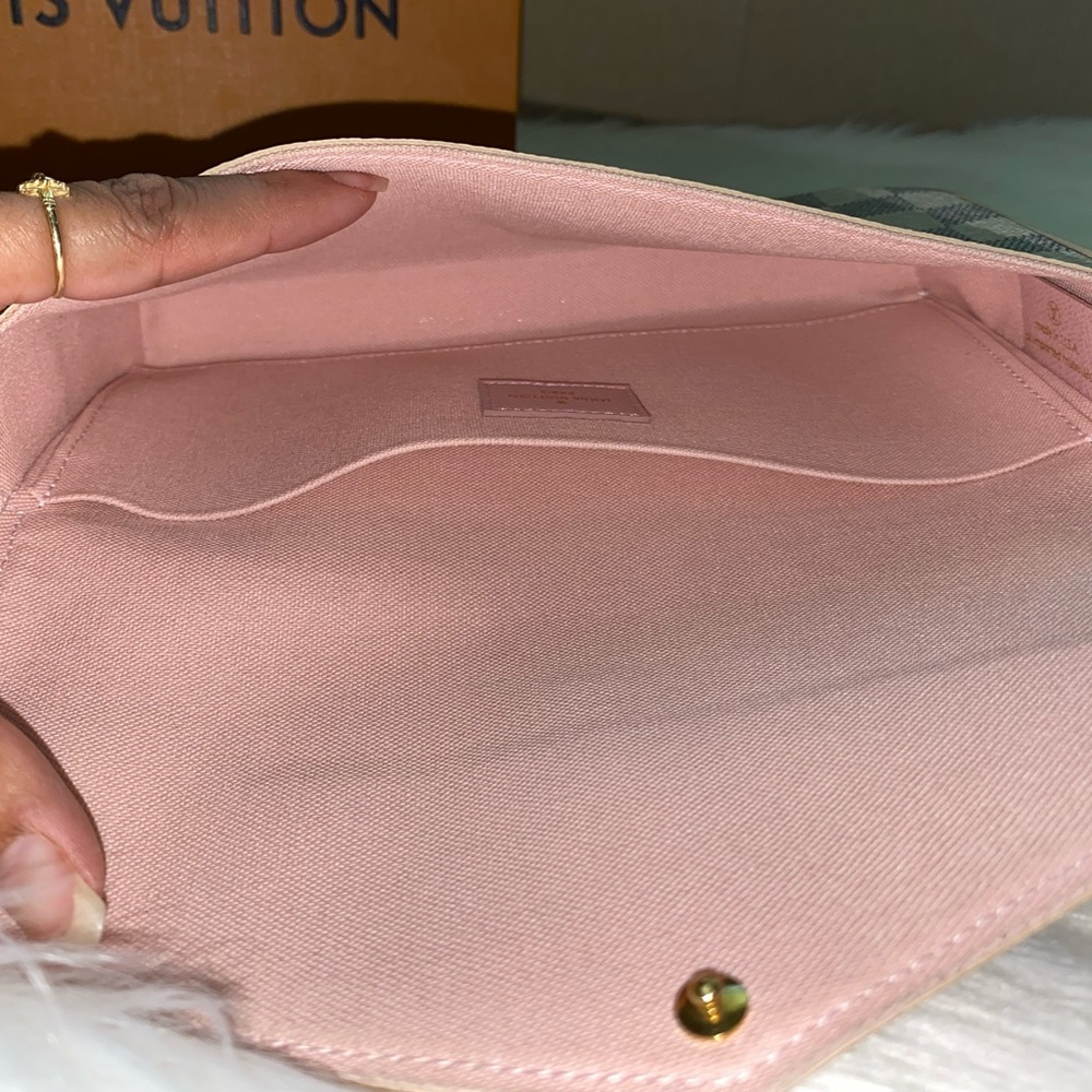 Louis Vuitton Felicie Pochette Damier Azure Canvas Pink Interior - Picture 8 of 16